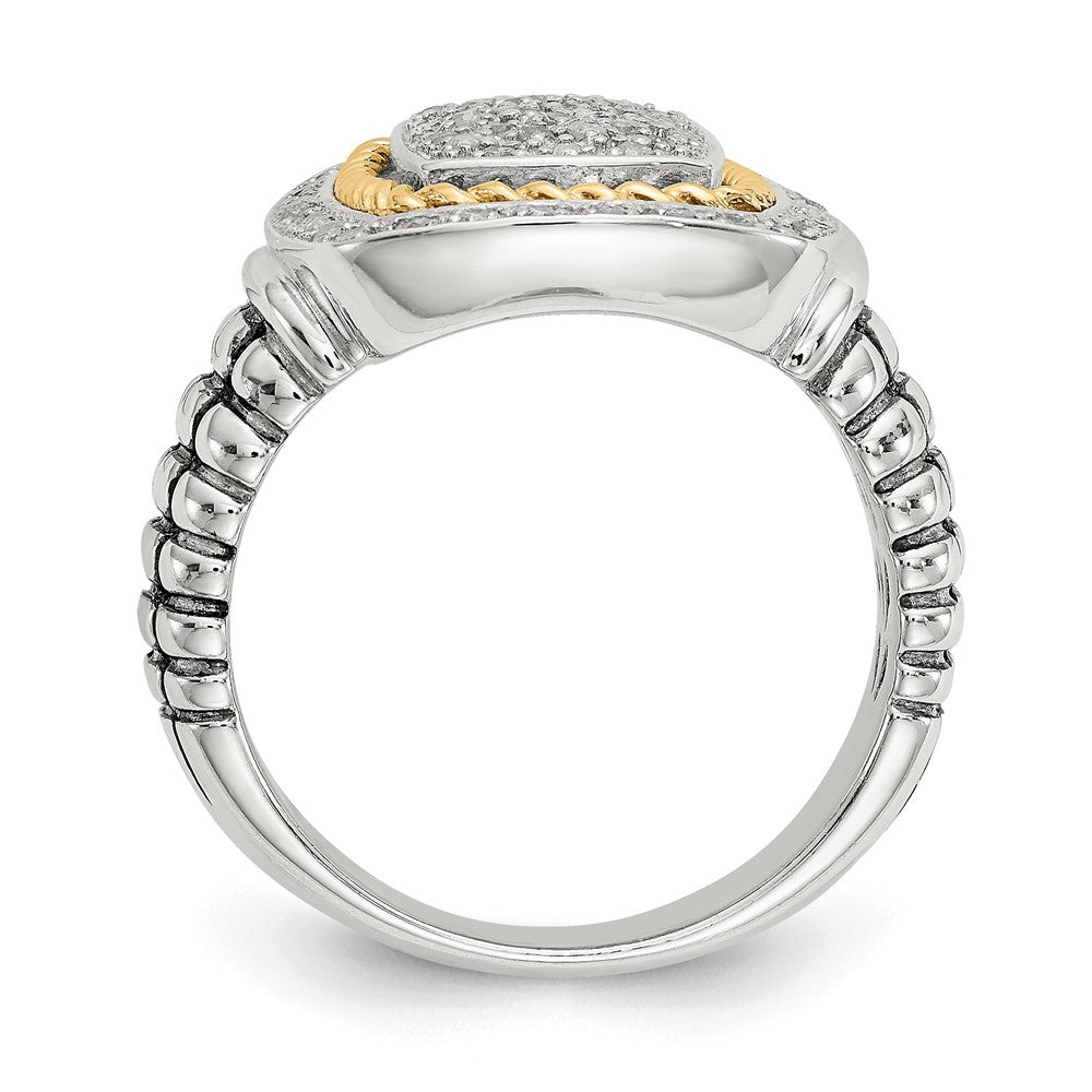 14K/Silver Two Tone Shey Couture Sterling Silver With 14K Accent Diamond Ring