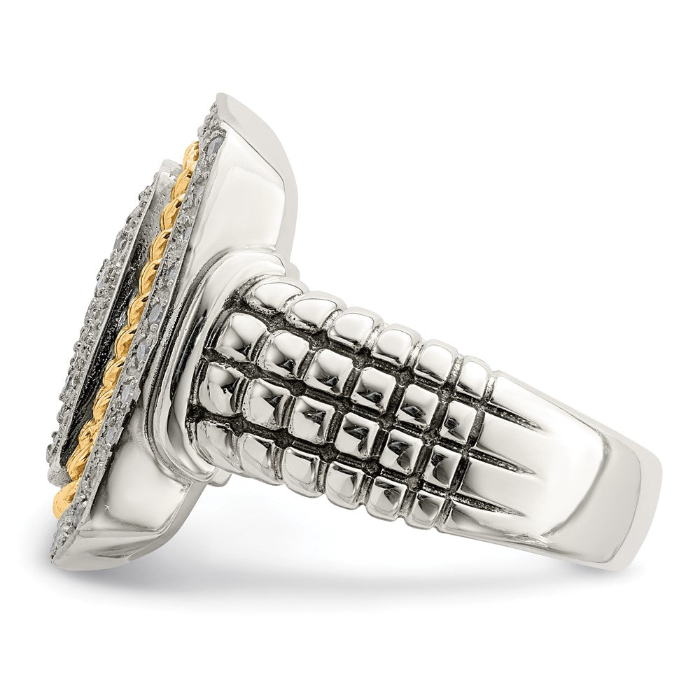 14K/Silver Two Tone Shey Couture Sterling Silver With 14K Accent Diamond Ring