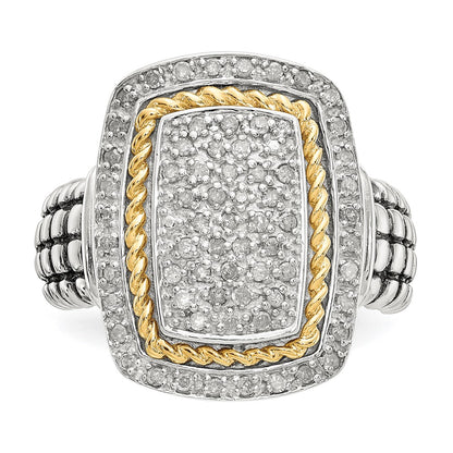 14K/Silver Two Tone Shey Couture Sterling Silver With 14K Accent Diamond Ring