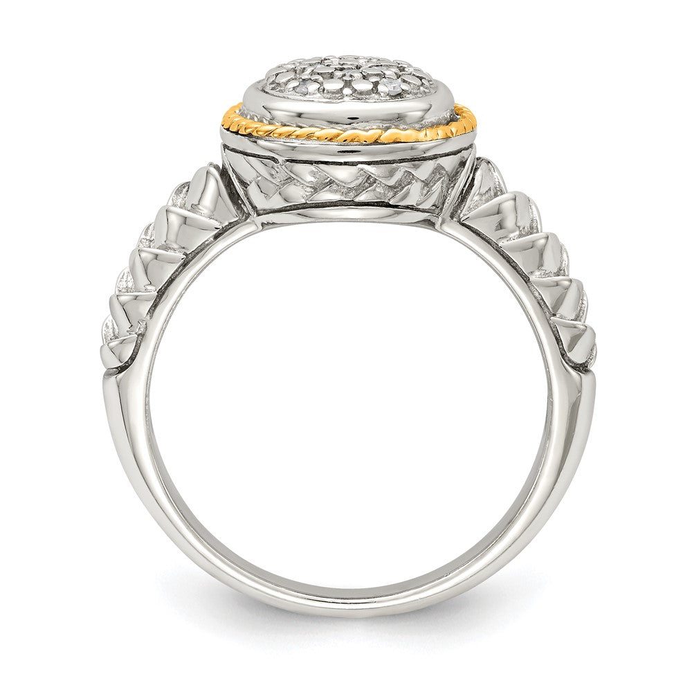 14K/Silver Two Tone Shey Couture Sterling Silver Rhodium Plated With 14K Accent Polished Diamond Ring