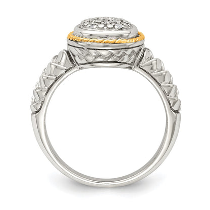 14K/Silver Two Tone Shey Couture Sterling Silver Rhodium Plated With 14K Accent Polished Diamond Ring