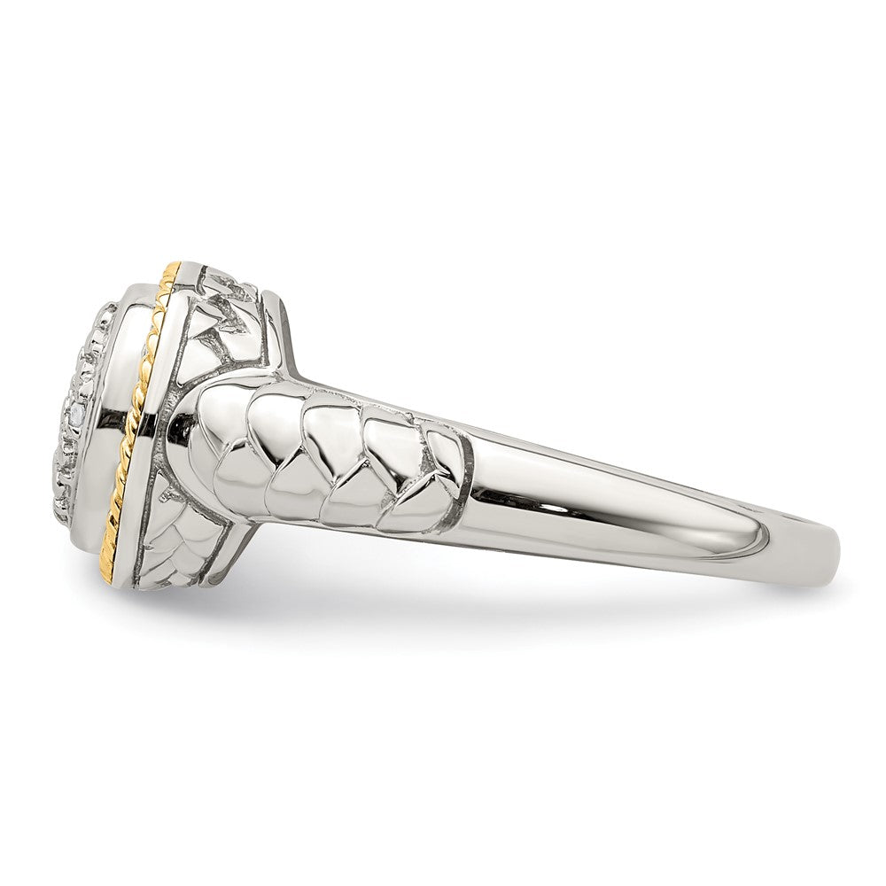 14K/Silver Two Tone Shey Couture Sterling Silver Rhodium Plated With 14K Accent Polished Diamond Ring