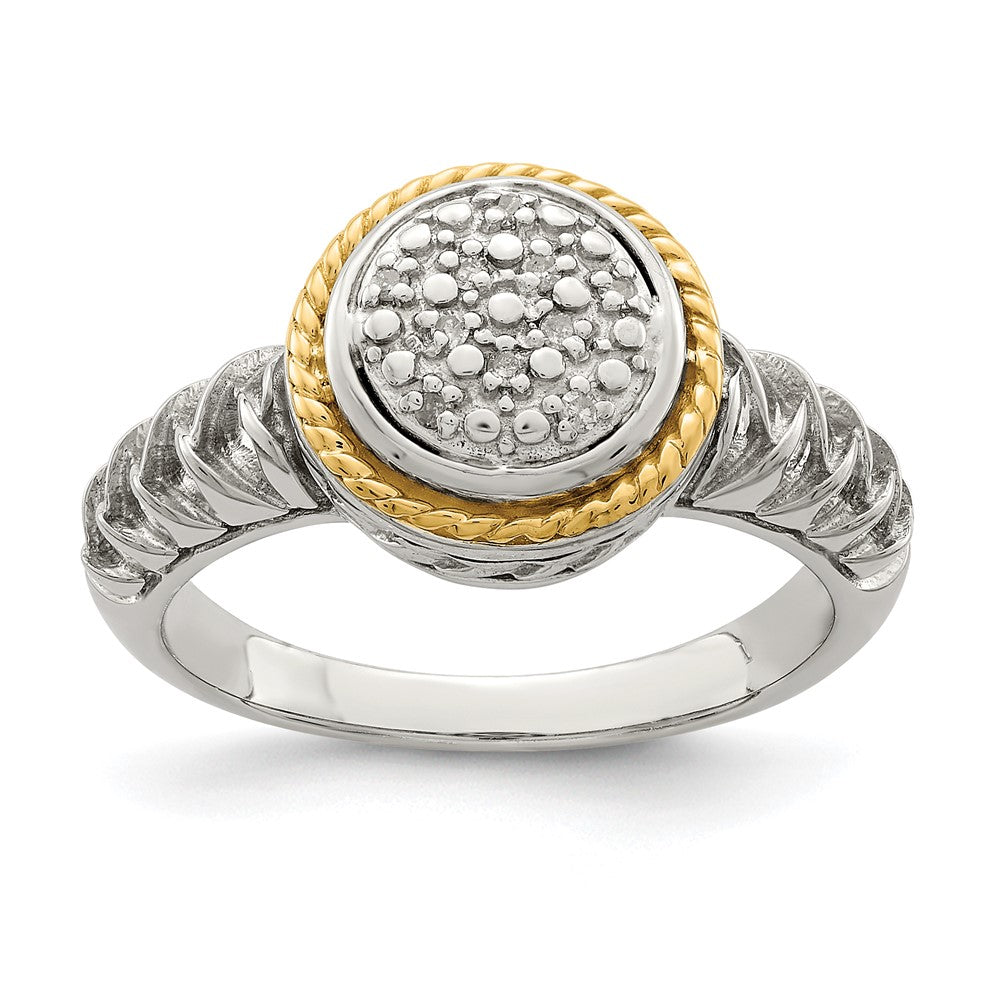 14K/Silver Two Tone Shey Couture Sterling Silver Rhodium Plated With 14K Accent Polished Diamond Ring