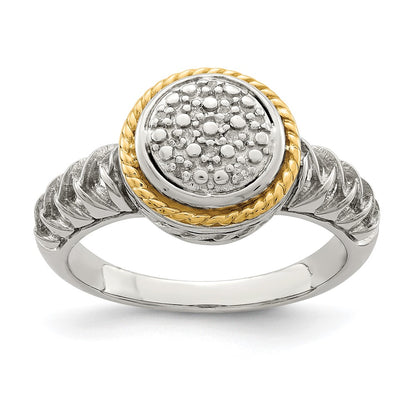 14K/Silver Two Tone Shey Couture Sterling Silver Rhodium Plated With 14K Accent Polished Diamond Ring