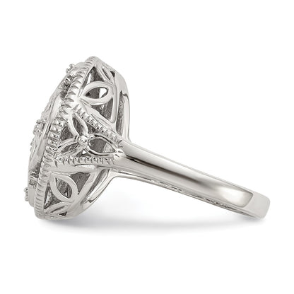 14K/Silver Two Tone Shey Couture Sterling Silver Rhodium Plated With 14K Accent Diamond Vintage Ring