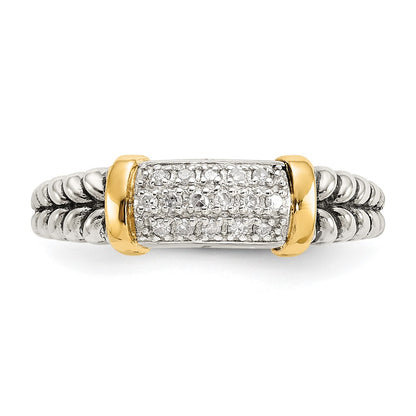 14K/Silver Two Tone Shey Couture Sterling Silver With 14K Accent Antiqued Diamond Ring