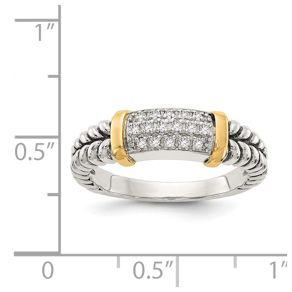 14K/Silver Two Tone Shey Couture Sterling Silver With 14K Accent Antiqued Diamond Ring