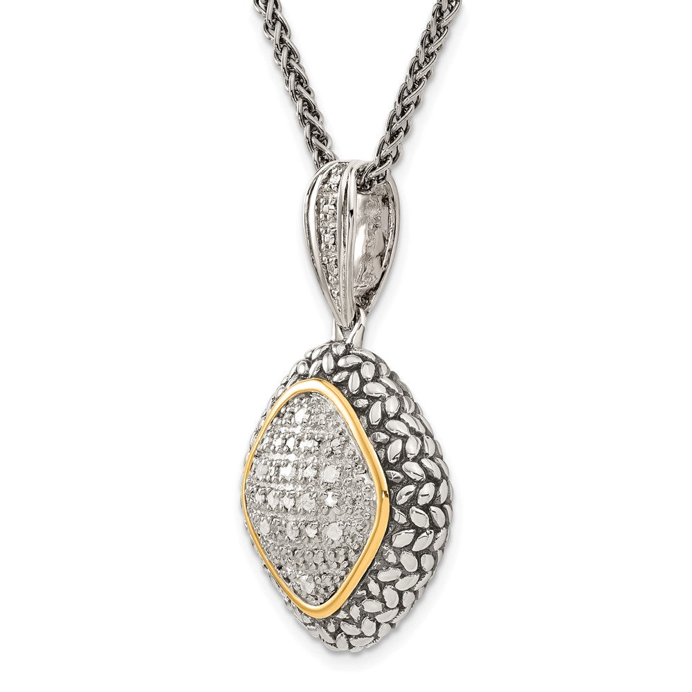 14K/Silver Two Tone Shey Couture Sterling Silver With 14K Accent 18 Inch Antiqued Diamond Necklace