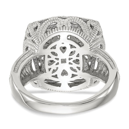 14K/Silver Two Tone Shey Couture Sterling Silver Rhodium Plated With 14K Accent Diamond Ring