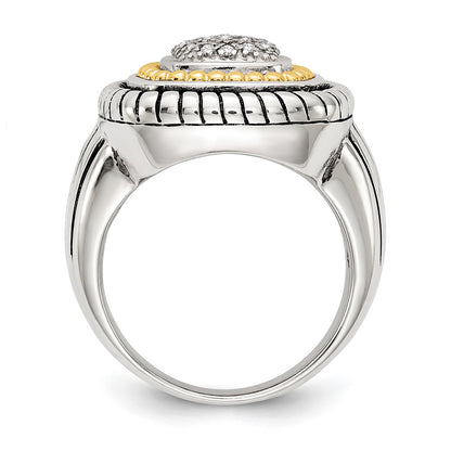 14K/Silver Two Tone Shey Couture Sterling Silver With 14K Accent Antiqued Diamond Ring