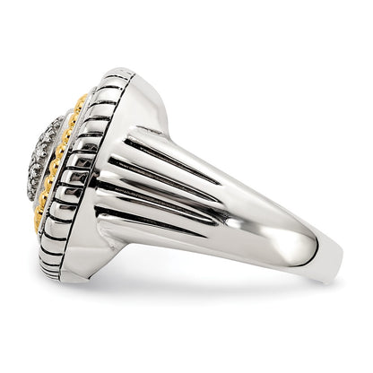 14K/Silver Two Tone Shey Couture Sterling Silver With 14K Accent Antiqued Diamond Ring