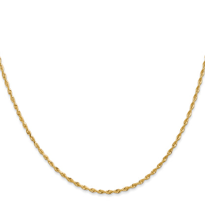 14K Yellow Gold 30 Inch 1.85mm Diamond-Cut Quadruple Rope Lobster Clasp Chain Necklace