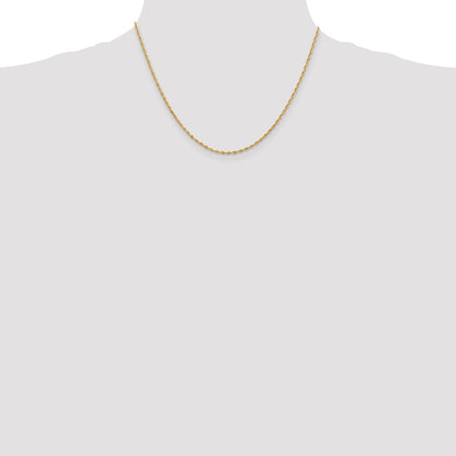 14K Yellow Gold 18 Inch 1.85mm Diamond-Cut Quadruple Rope Lobster Clasp Chain Necklace