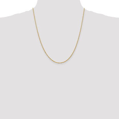 14K Yellow Gold 22 Inch 1.85mm Diamond-Cut Quadruple Rope Lobster Clasp Chain Necklace