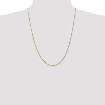 14K Yellow Gold 24 Inch 1.85mm Diamond-Cut Quadruple Rope Lobster Clasp Chain Necklace