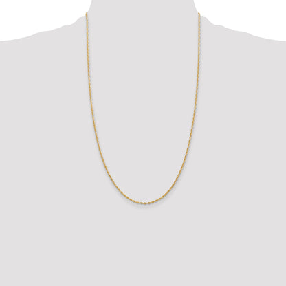 14K Yellow Gold 26 Inch 1.85mm Diamond-Cut Quadruple Rope Lobster Clasp Chain Necklace