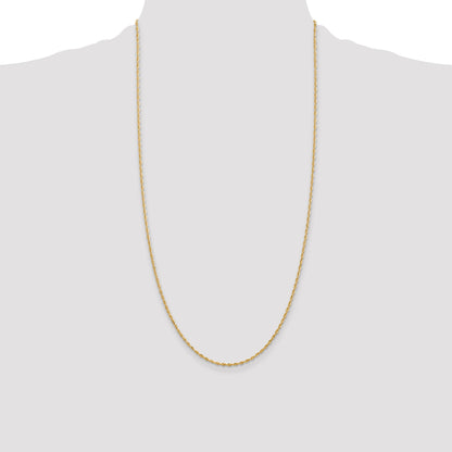 14K Yellow Gold 28 Inch 1.85mm Diamond-Cut Quadruple Rope Lobster Clasp Chain Necklace