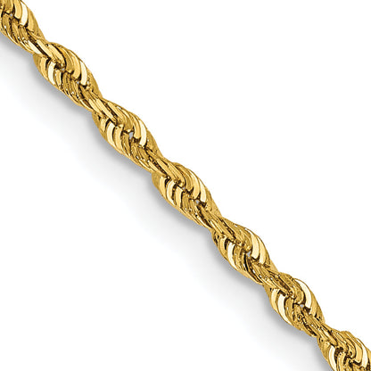 14K Yellow Gold 14 Inch 1.85mm Diamond-Cut Quadruple Rope Lobster Clasp Chain Necklace