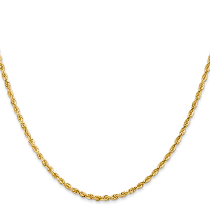 14K Yellow Gold 16 Inch 2.25mm Diamond-Cut Quadruple Rope Lobster Clasp Chain Necklace