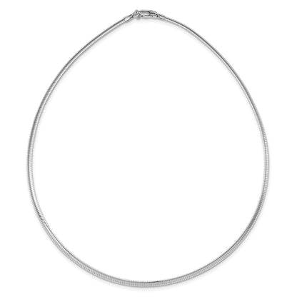 Sterling Silver Rhodium Plated 3mm Cubetto Necklace