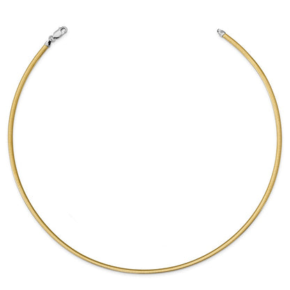 16 Inch Sterling Silver Flash Gold-Plated Reversible 3mm Cubetto Chain Necklace