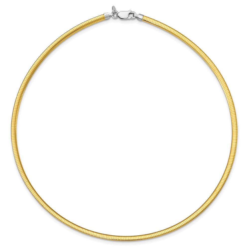 16 Inch Sterling Silver Flash Gold-Plated Reversible 3mm Cubetto Chain Necklace