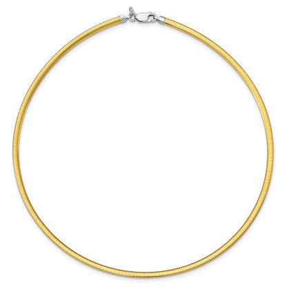 16 Inch Sterling Silver Flash Gold-Plated Reversible 3mm Cubetto Chain Necklace