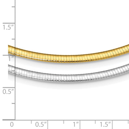 18 Inch Sterling Silver Flash Gold-Plated Reversible 3mm Cubetto Chain Necklace