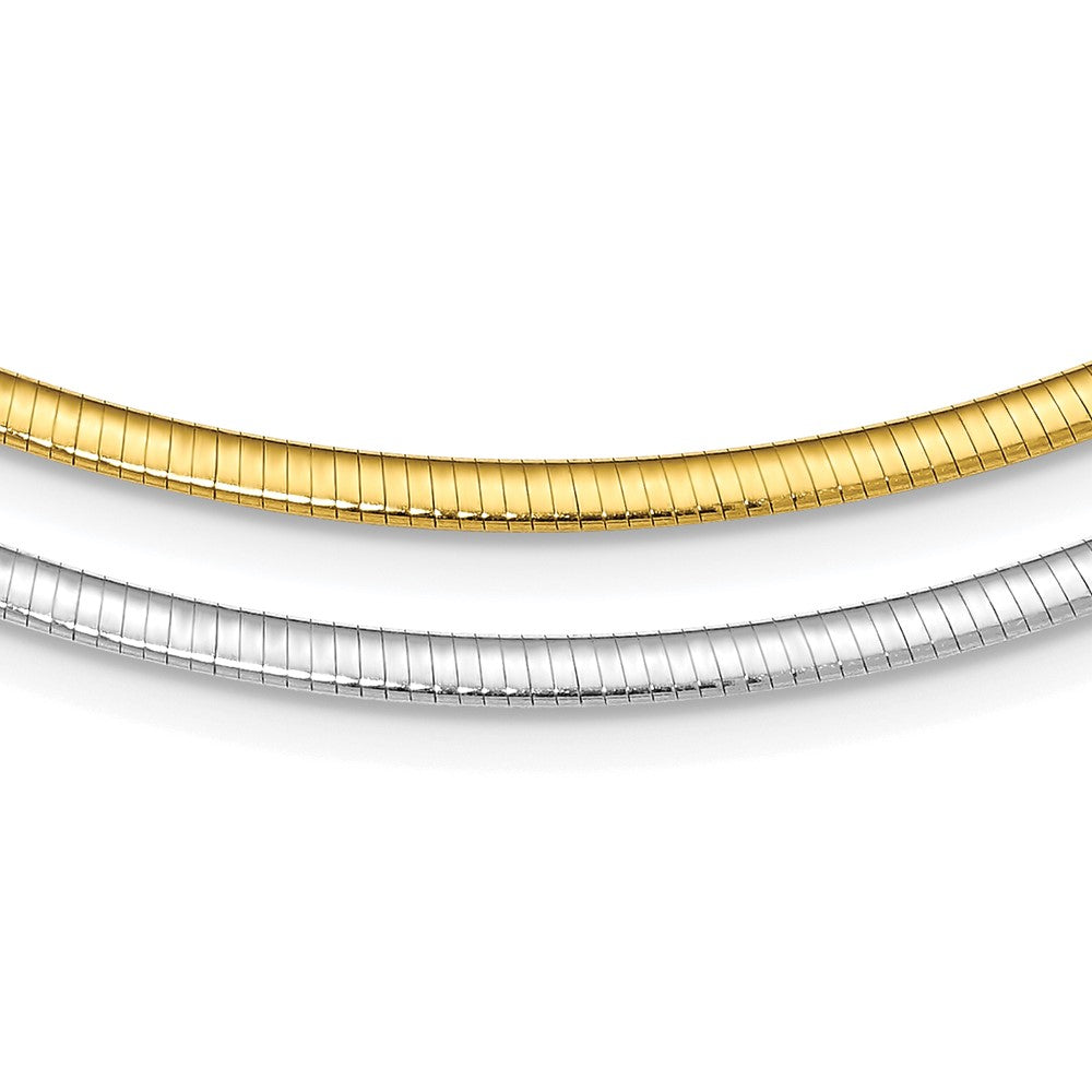 18 Inch Sterling Silver Flash Gold-Plated Reversible 3mm Cubetto Chain Necklace