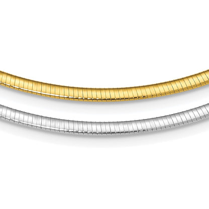 16 Inch Sterling Silver Flash Gold-Plated Reversible 3mm Cubetto Chain Necklace