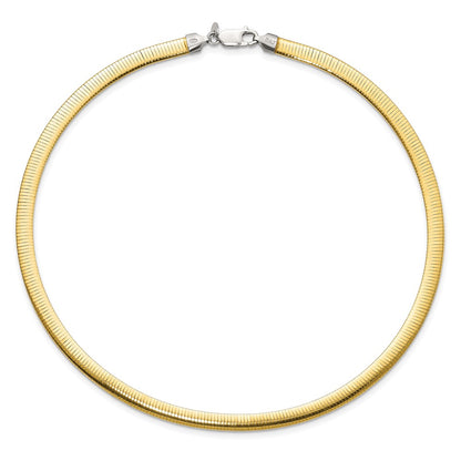 18 Inch Sterling Silver Flash Gold-Plate Reversible 5.75mm Cubetto Chain Necklace