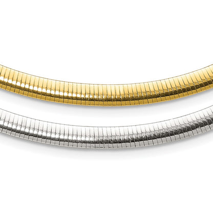 18 Inch Sterling Silver Flash Gold-Plate Reversible 5.75mm Cubetto Chain Necklace