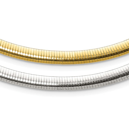 18 Inch Sterling Silver Flash Gold-Plate Reversible 5.75mm Cubetto Chain Necklace