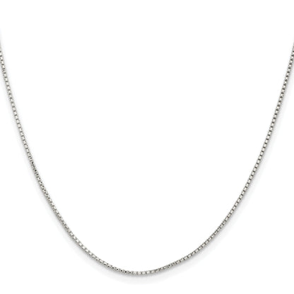 16 Inch Sterling Silver 1.1mm Diamond-Cut Round Box Chain Necklace