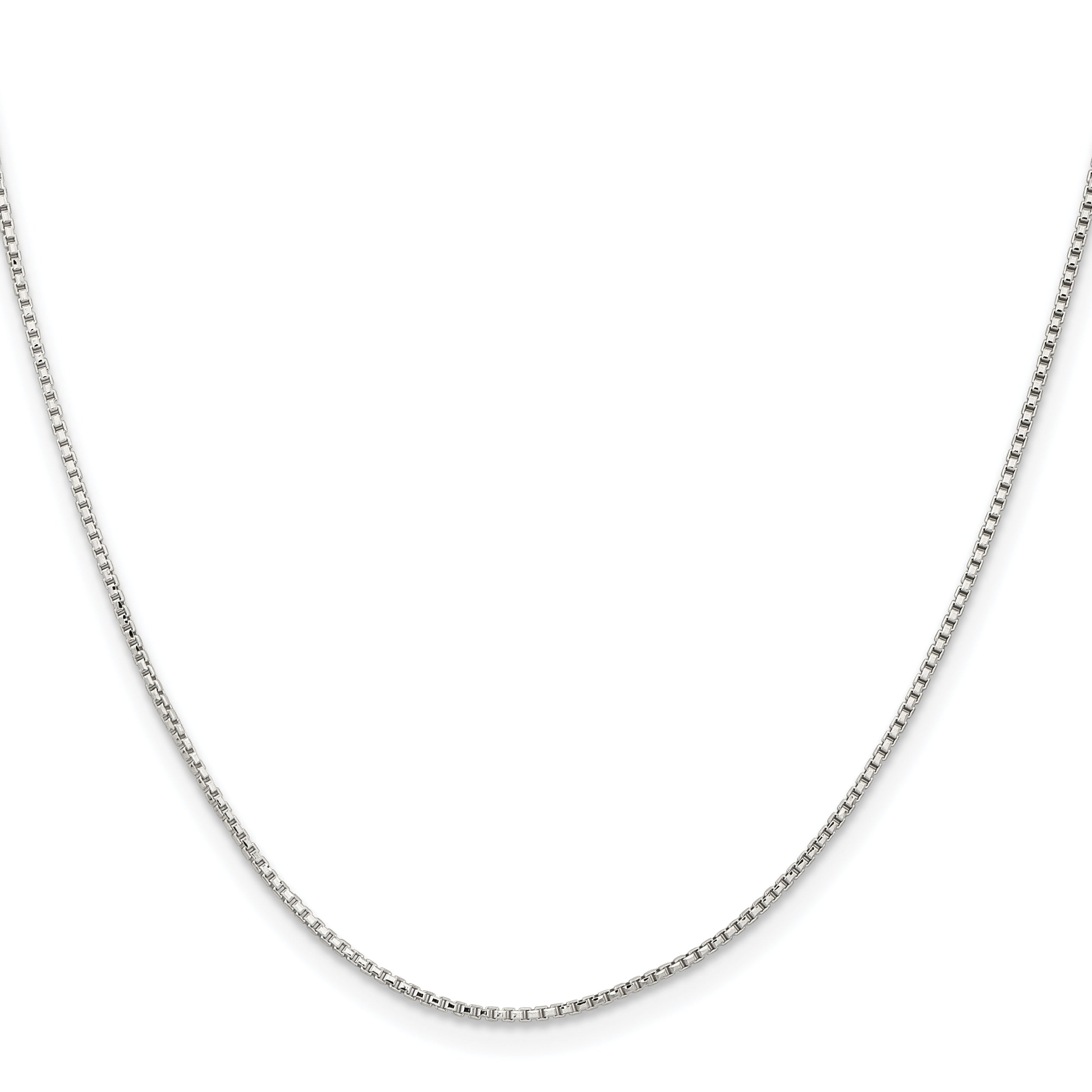 20 Inch Sterling Silver 1.1mm Diamond-Cut Round Box Chain Necklace