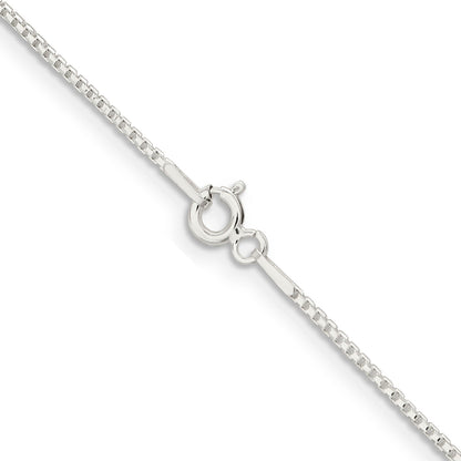 18 Inch Sterling Silver 1.1mm Diamond-Cut Round Box Chain Necklace
