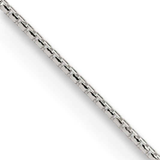 16 Inch Sterling Silver 1.1mm Diamond-Cut Round Box Chain Necklace