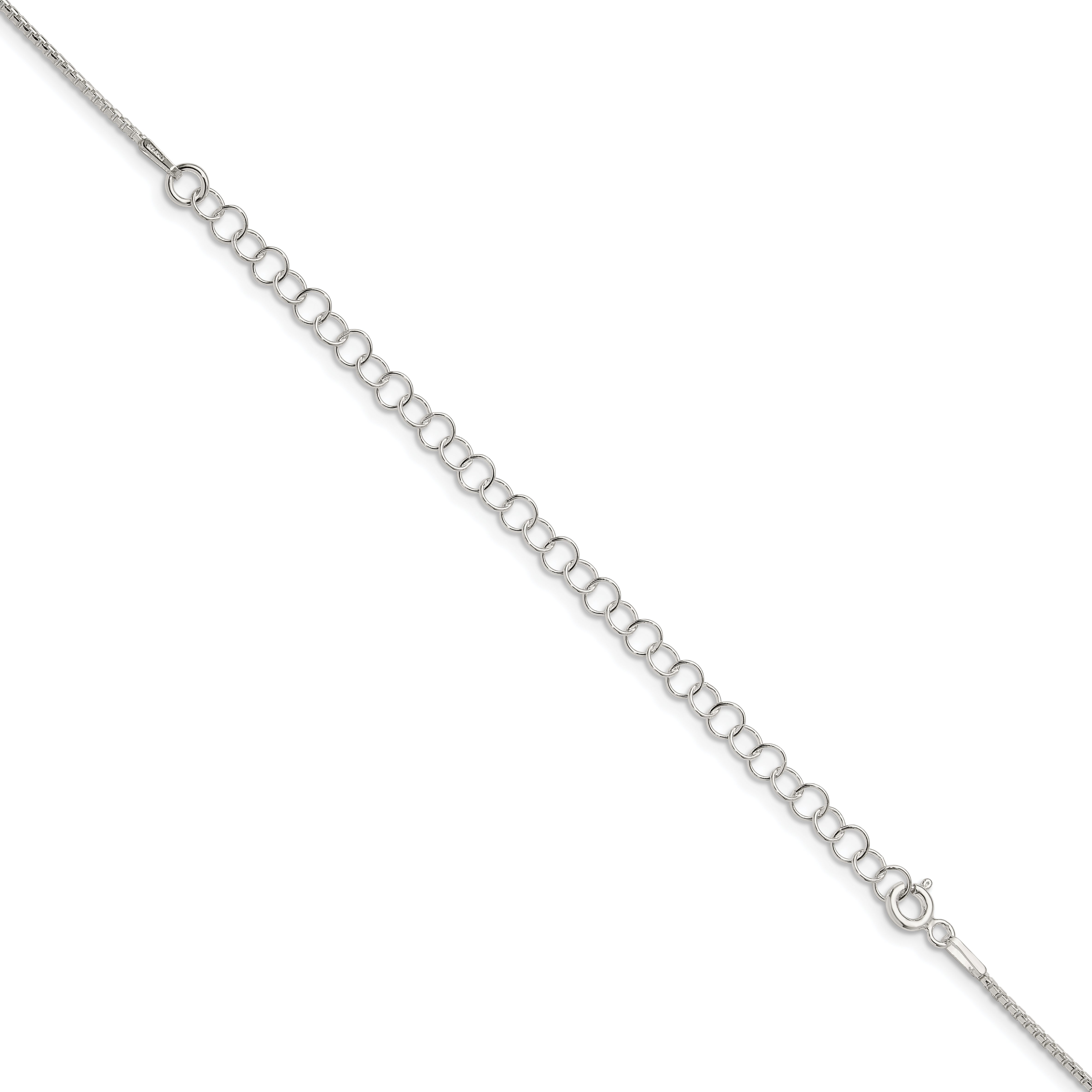 22 Inch Sterling Silver 1.1mm Diamond-Cut Round Box Chain W/4In Ext.