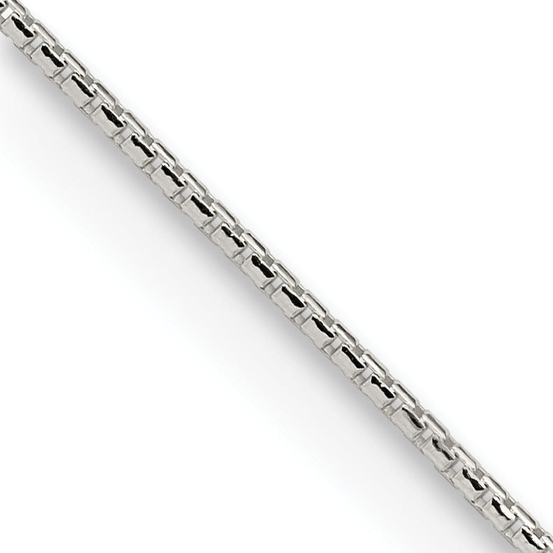 26 Inch Sterling Silver 1.1mm Diamond-Cut Round Box Chain Necklace