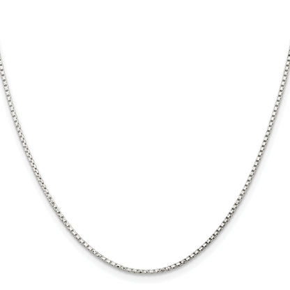 26 Inch Sterling Silver 1.3mm Diamond-Cut Round Box Chain Necklace