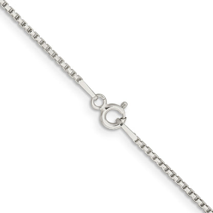 16 Inch Sterling Silver 1.3mm Diamond-Cut Round Box Chain Necklace