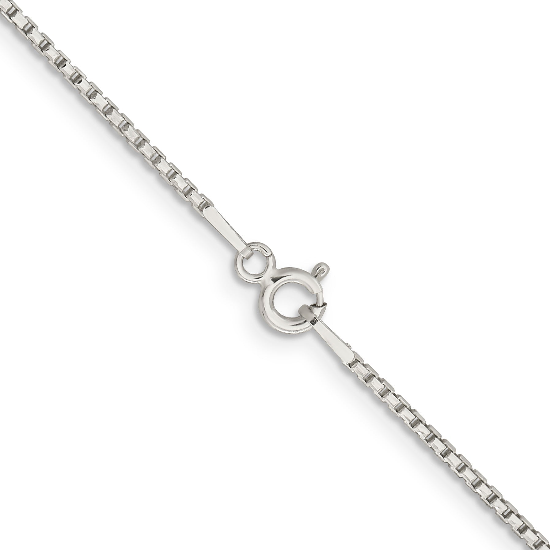 18 Inch Sterling Silver 1.3mm Diamond-Cut Round Box Chain Necklace