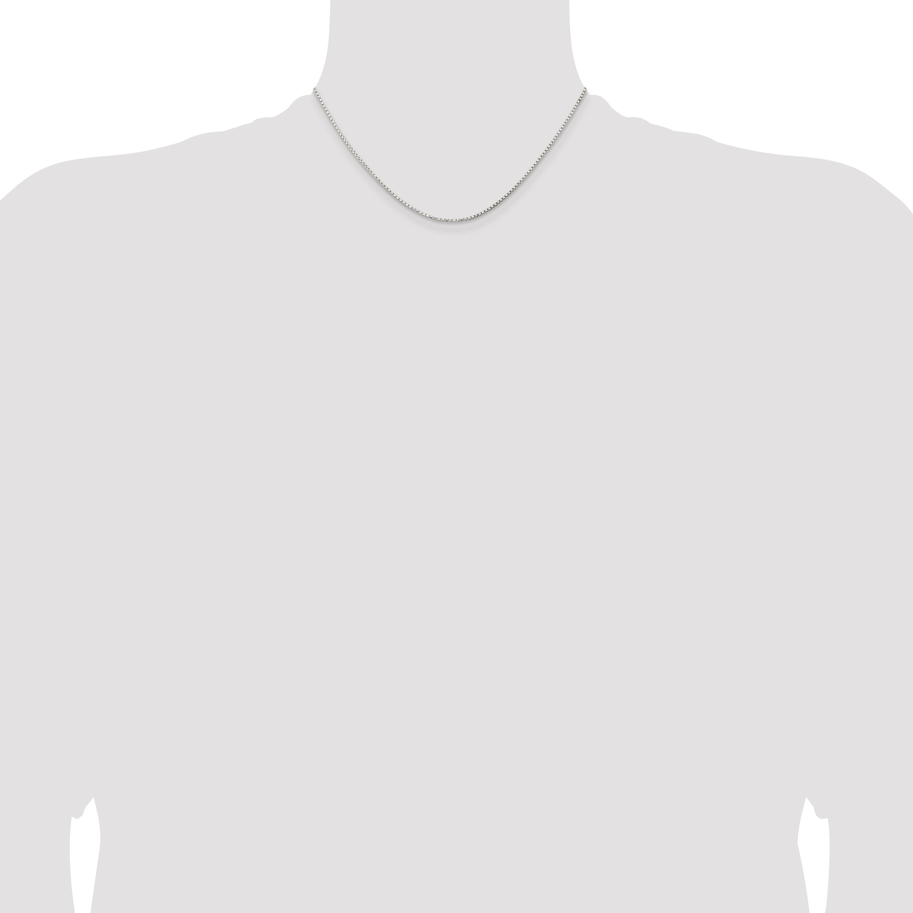 16 Inch Sterling Silver 1.3mm Diamond-Cut Round Box Chain Necklace