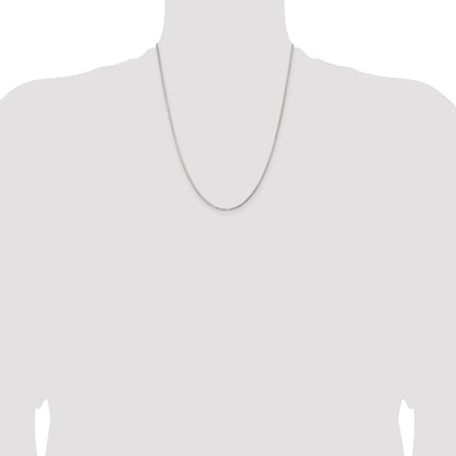 22 Inch Sterling Silver 1.3mm Diamond-Cut Round Box Chain W/4In Ext.