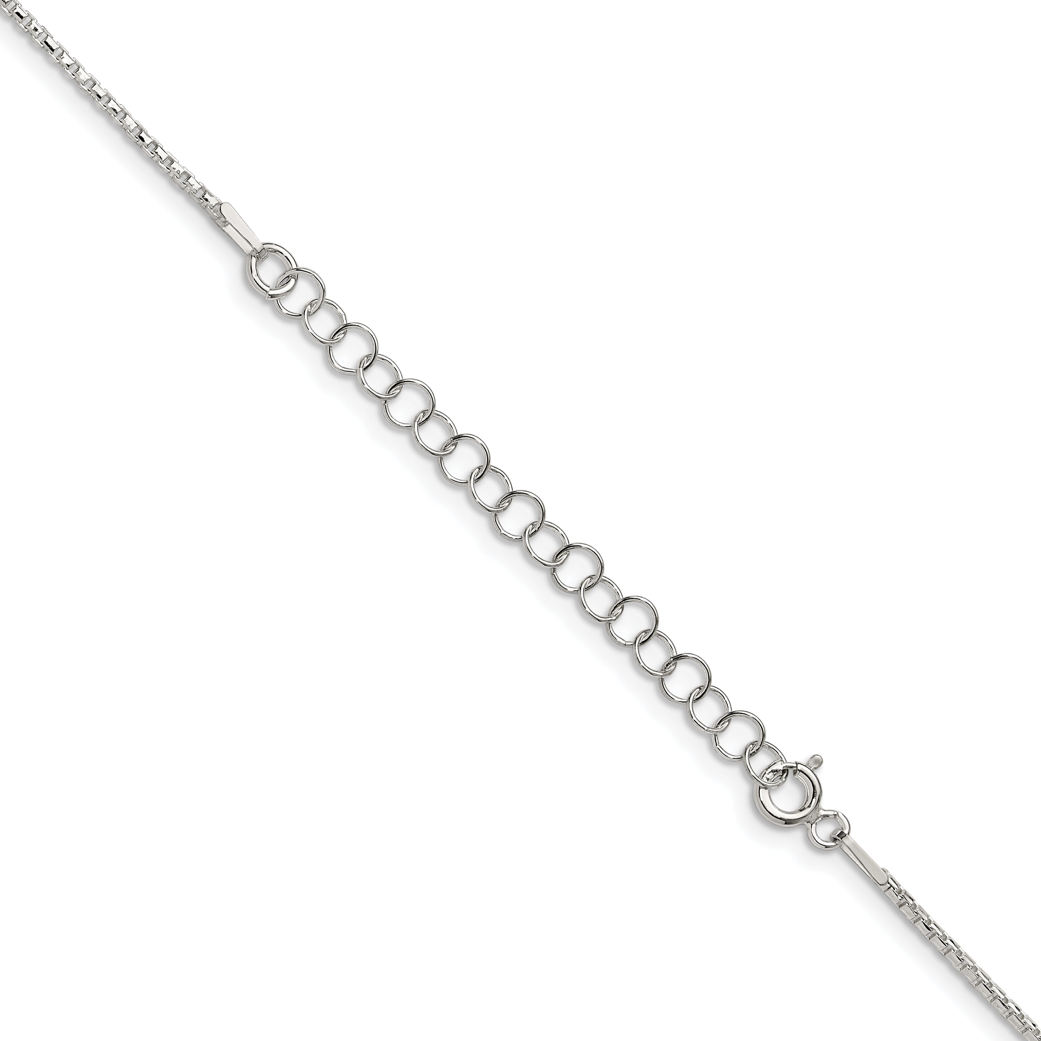 18 Inch Sterling Silver 1.3mm Diamond-Cut Round Box Chain W/2In Ext.