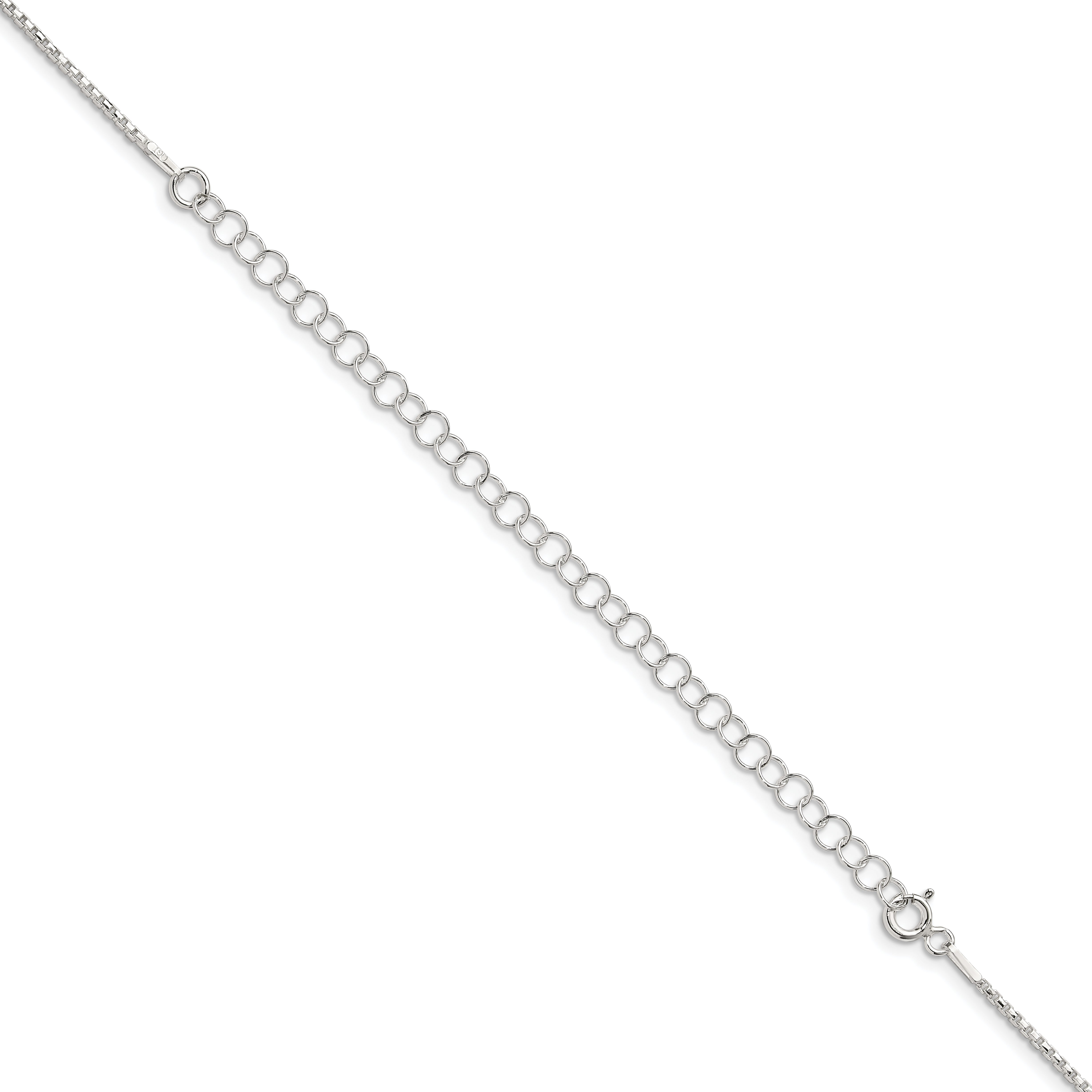 22 Inch Sterling Silver 1.3mm Diamond-Cut Round Box Chain W/4In Ext.