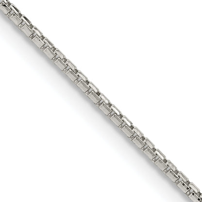 30 Inch Sterling Silver 1.3mm Diamond-Cut Round Box Chain Necklace