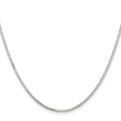 30 Inch Sterling Silver 1.5mm Diamond-Cut Round Box Chain Necklace