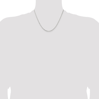 18 Inch Sterling Silver 1.5mm Diamond-Cut Round Box Chain Necklace