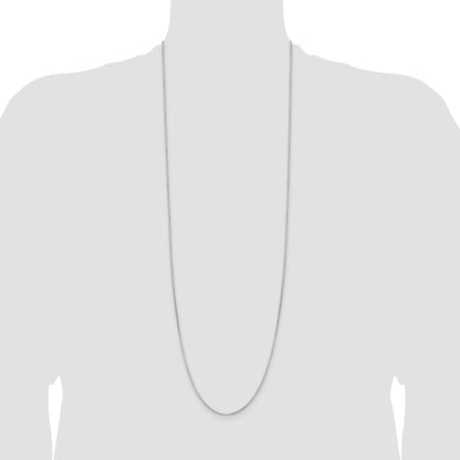 36 Inch Sterling Silver 1.5mm Diamond-Cut Round Box Chain Necklace